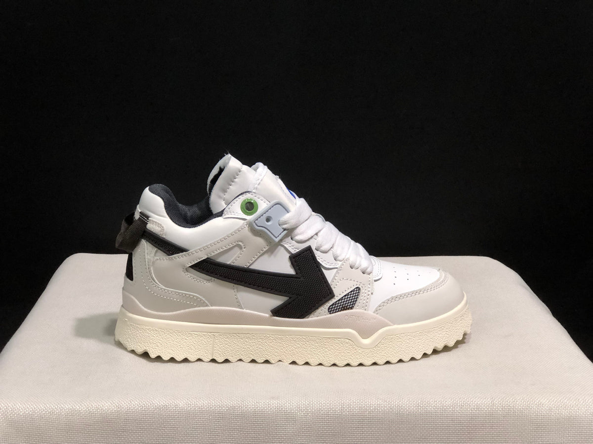Off-White White Sneakers with Black Arrow Detail