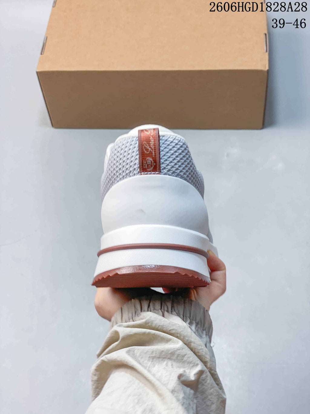 Loro Piana Week End Walk Sneakers, White and Dusty Rose