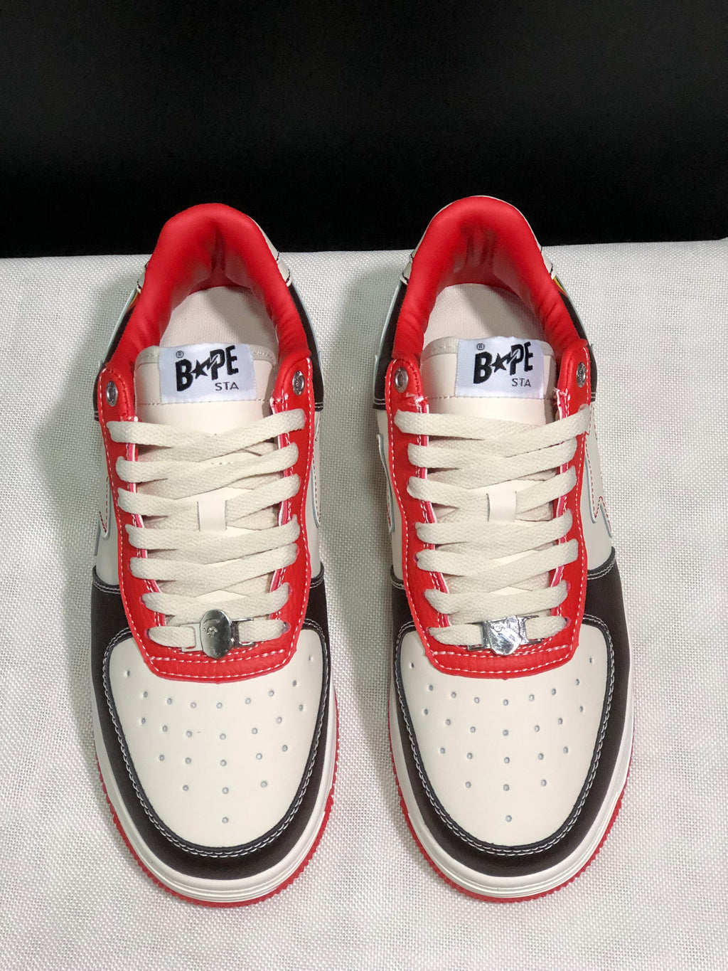 BAPE STA Low-Top Sneakers White Black Red