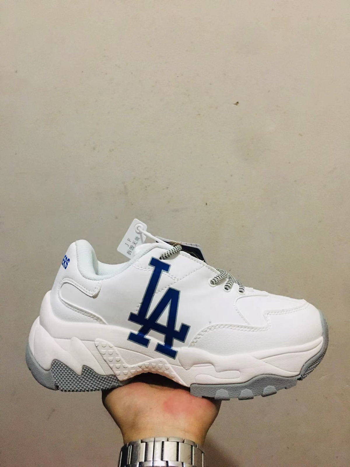 MLB LA Chunky Sneakers White and Gray