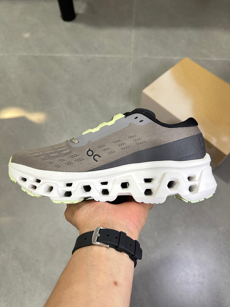 On Running Cloudmonster 2 Running Shoes in Gray and Lime