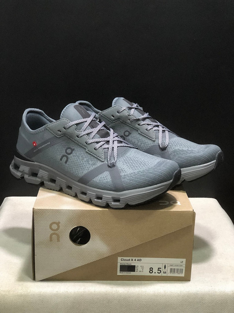On Cloud X 4 AD Sneakers in Gray and Black