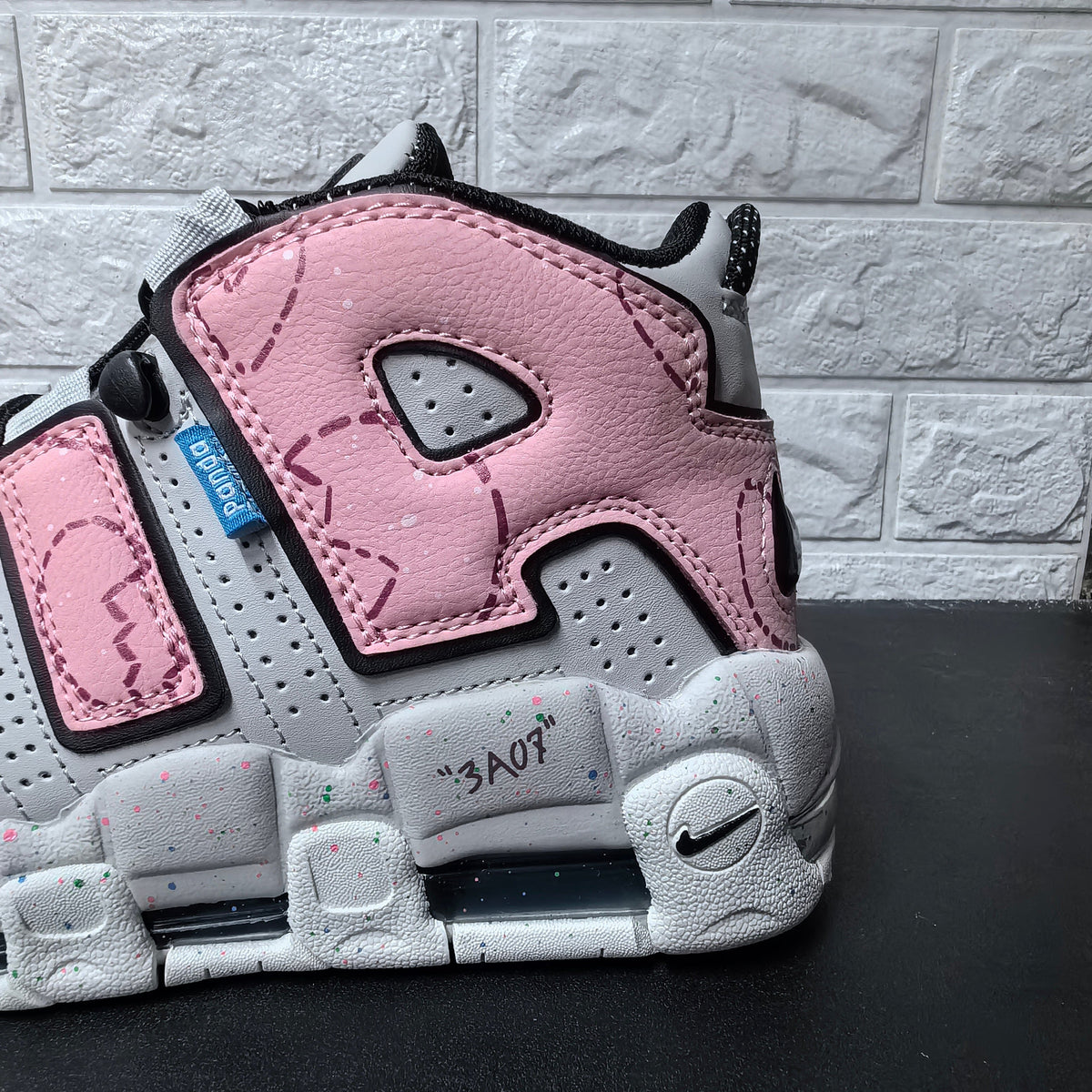 Nike Air More Uptempo Sneakers in Pink and Grey