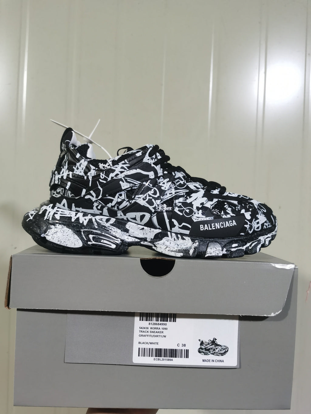 Balenciaga Track 3.0 Graffiti Sneakers Black White 542436