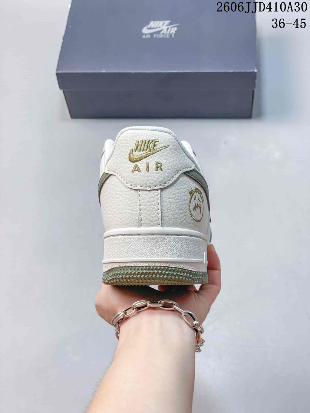 Nike Air Force 1 ’07 Low White and Sage Green Sneakers