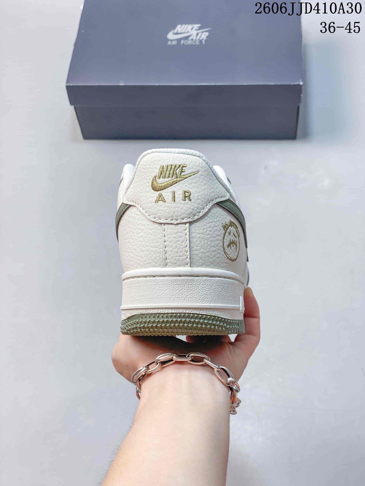 Nike Air Force 1 ’07 Low White and Sage Green Sneakers