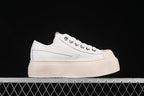 SMFK S0002B2 White Platform Canvas Sneakers