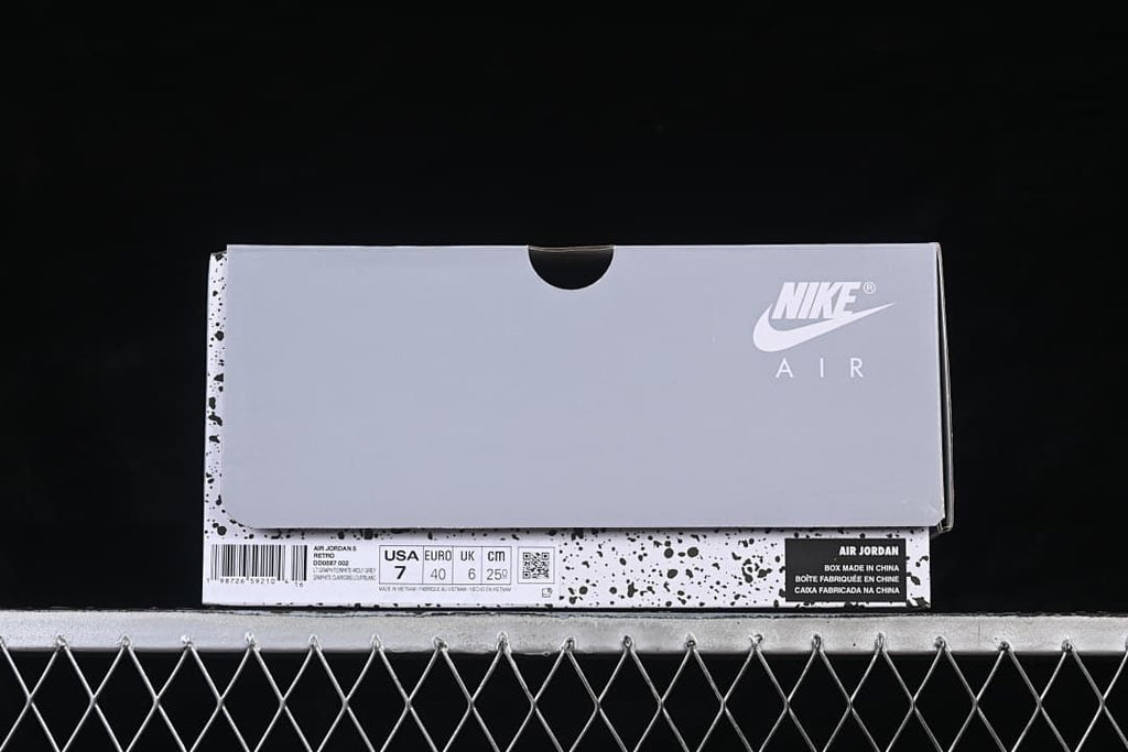 Air Jordan 5 High-Top Sneakers in Grey and White