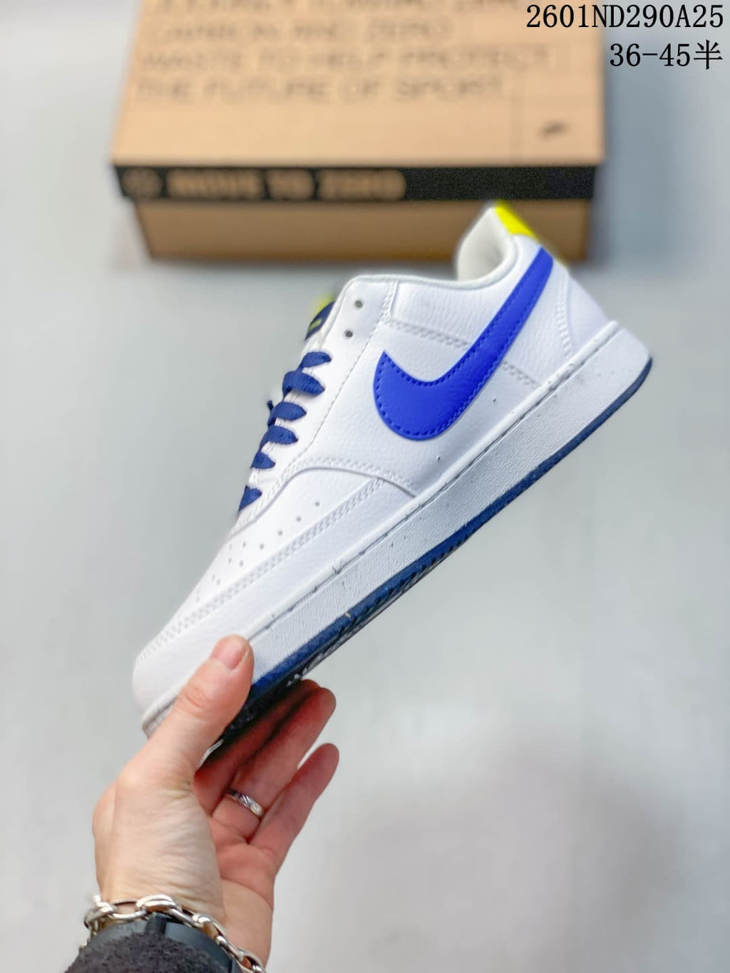 Nike Court Vision Low White Blue Yellow Sneakers 2601ND290A25