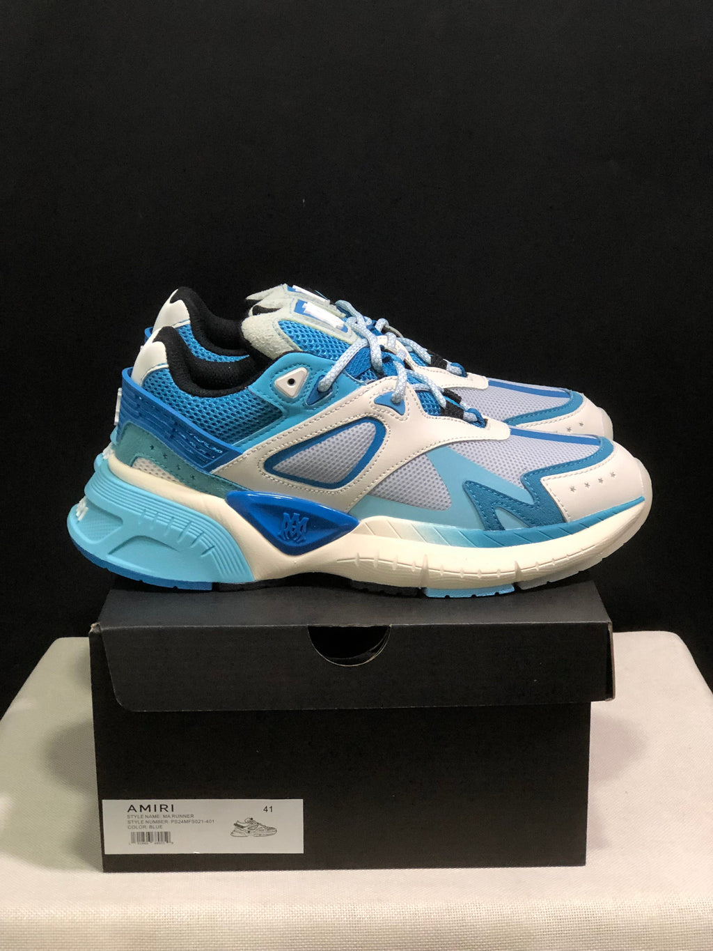 AMIRI MA Runner Sneakers Blue and White
