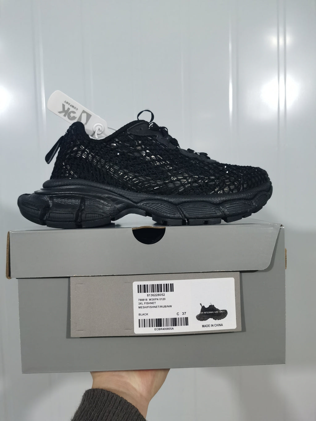 3K Company 3XL Fishnet Sneakers Black