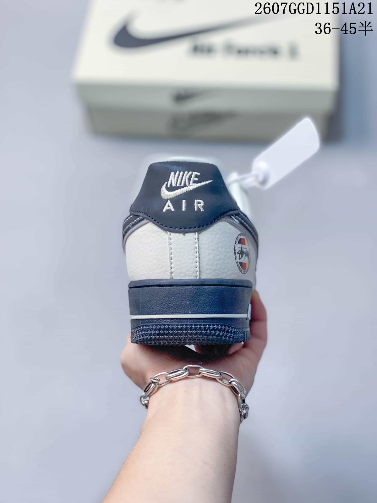 Nike Air Force 1 Low White and Navy Sneakers 2607GGD1151A21