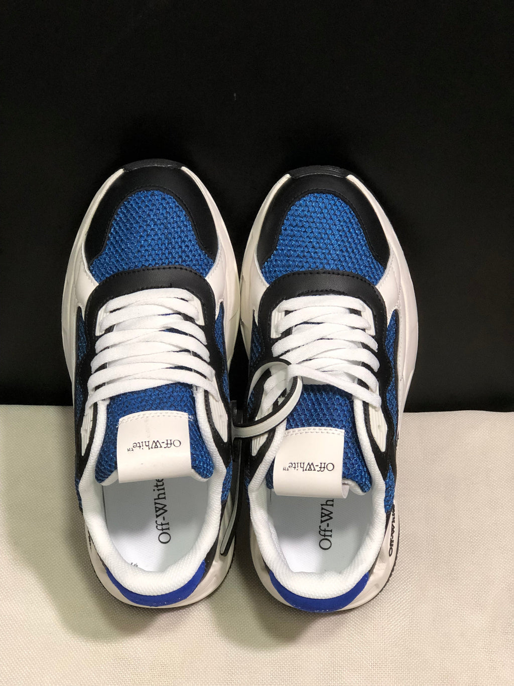 Off-White Leather Low-Top Sneakers Black Blue White EU 36-45
