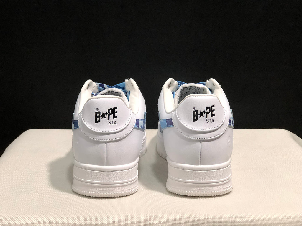 BAPE STA Low-Top Sneakers White Blue Camouflage