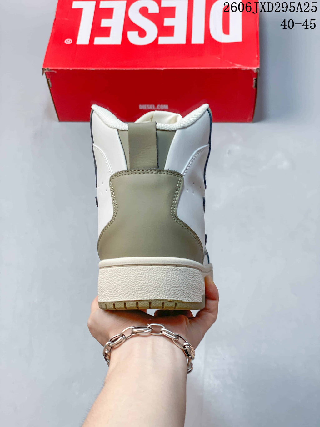 Diesel S-Ukiyo High-Top Sneakers White Khaki Y03363 P5576 H1532