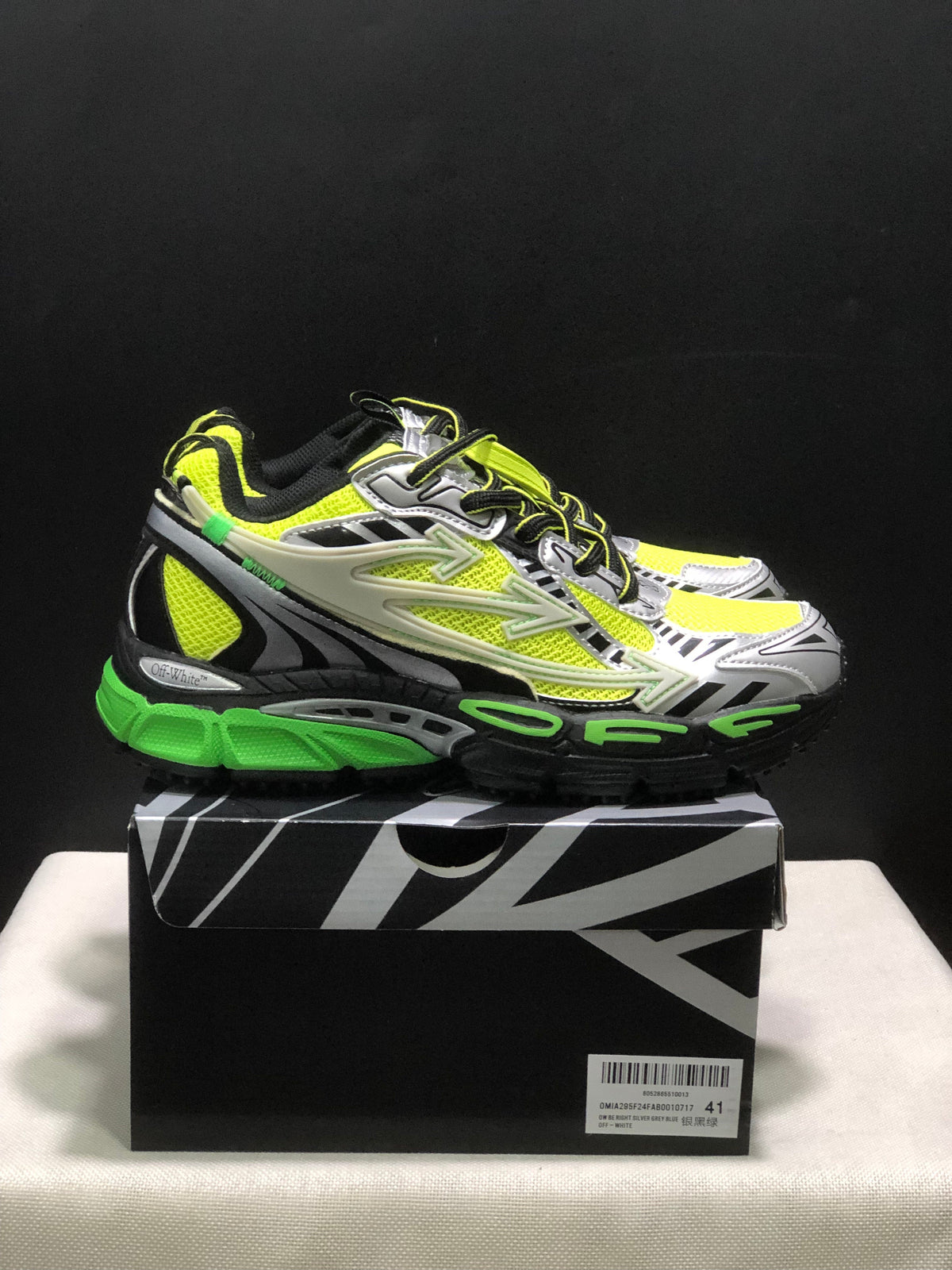 Off-White Be Right Back Sneakers Neon Green Black
