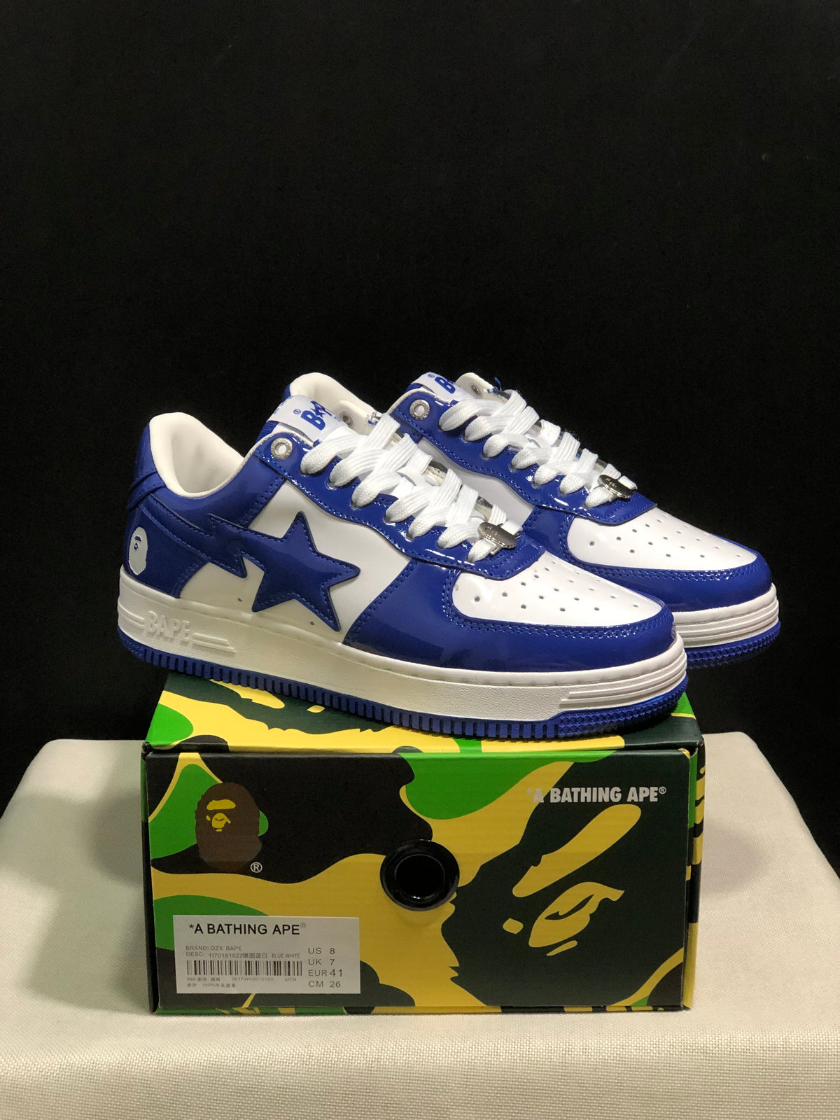 Bape Sta Low-Top Sneakers Blue and White