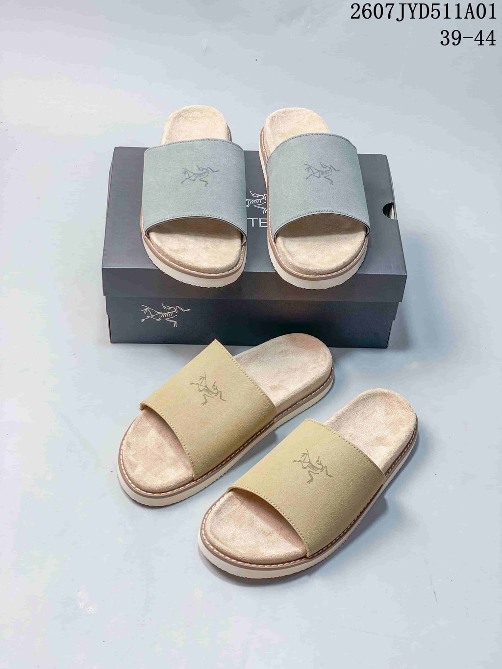 Arc'teryx Konseal Slide Sandals, Gray and Tan