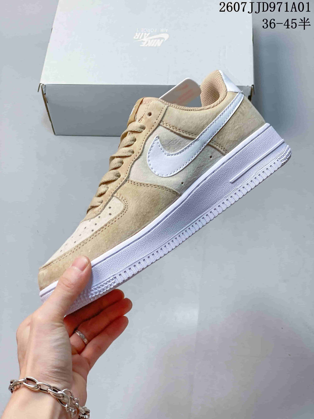 Nike Air Force 1 '07 Low Sneakers in Beige and White