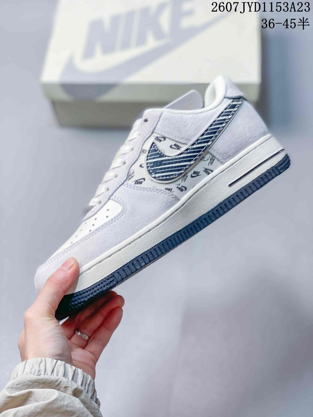 Nike Air Force 1 '07 Low White Navy Sneakers 2607 JYD1153A23