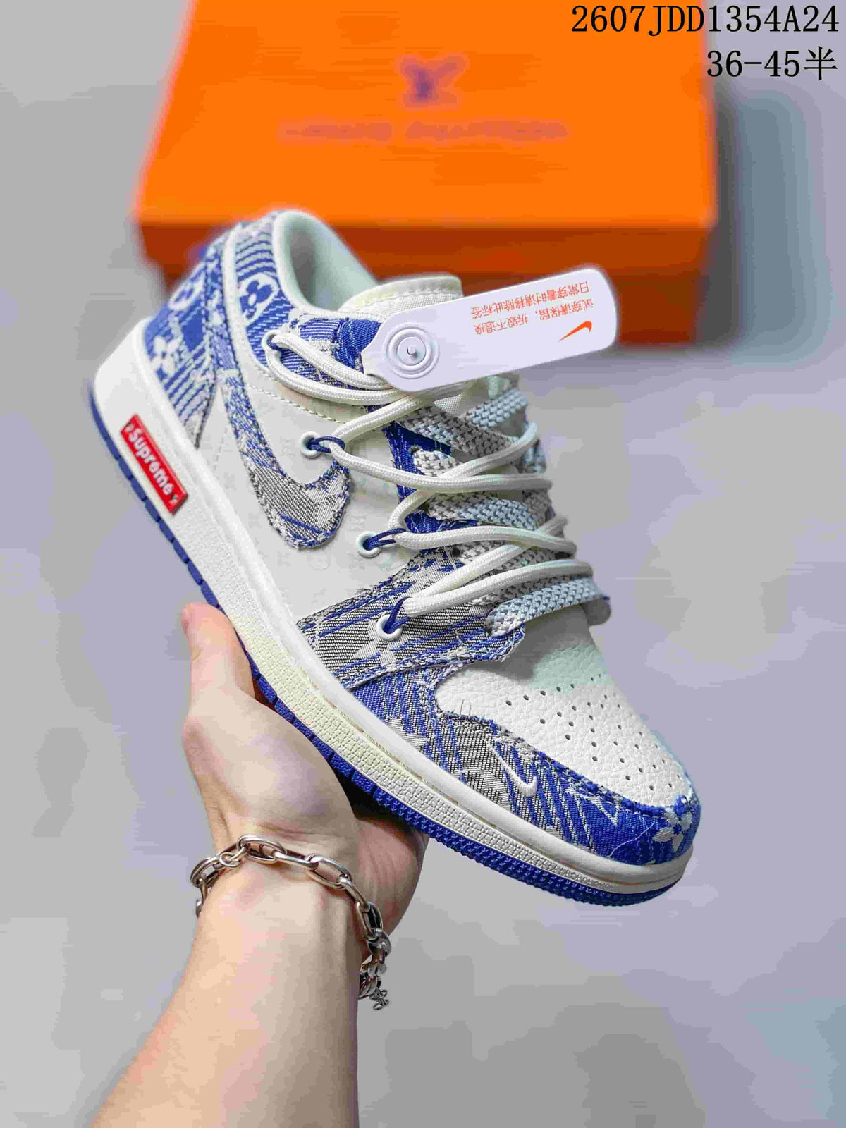 Nike Dunk Low Retro Custom Blue White Sneakers JDD1354A24
