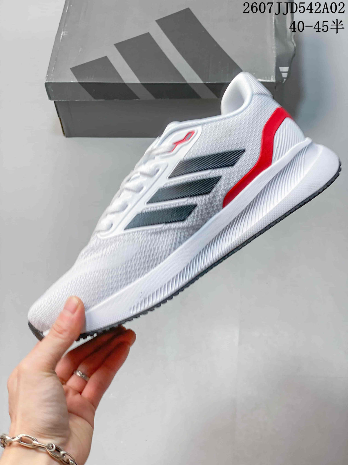 Adidas Runfalcon 5 Running Shoes White Black Red JJD542A02
