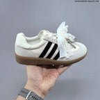 Ribbon and Pearl Bow Low-Top Sneakers