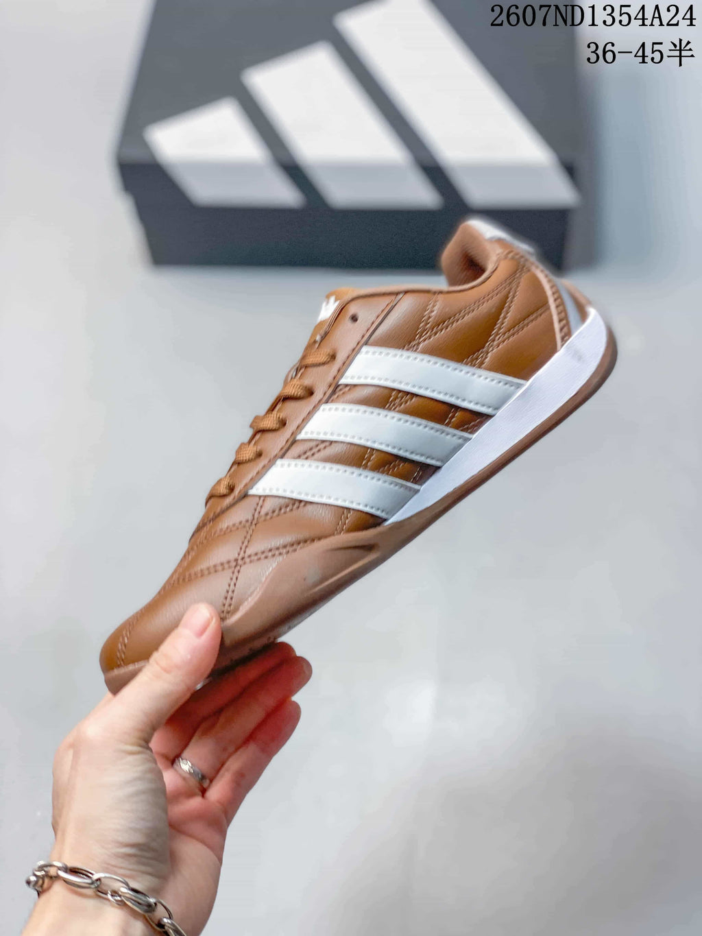 adidas Adipista Brown and White Casual Trainers