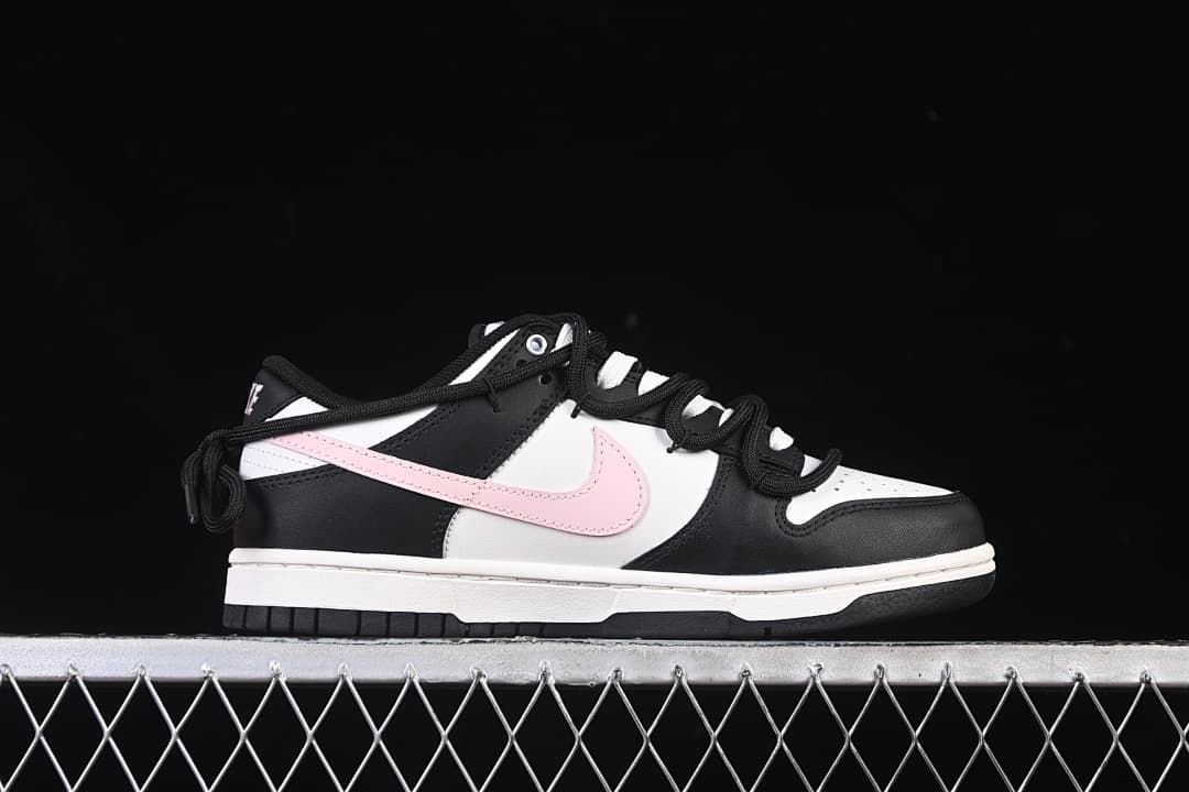 Nike Dunk Low Retro Black White Pink Sneakers