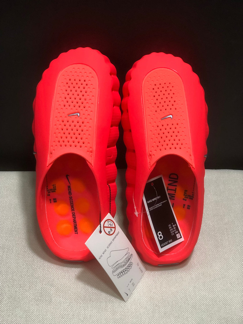 Nike Mind 001 Coral Red Massage Slides