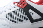 Air Jordan 4 Retro White and Red High-Top Sneakers