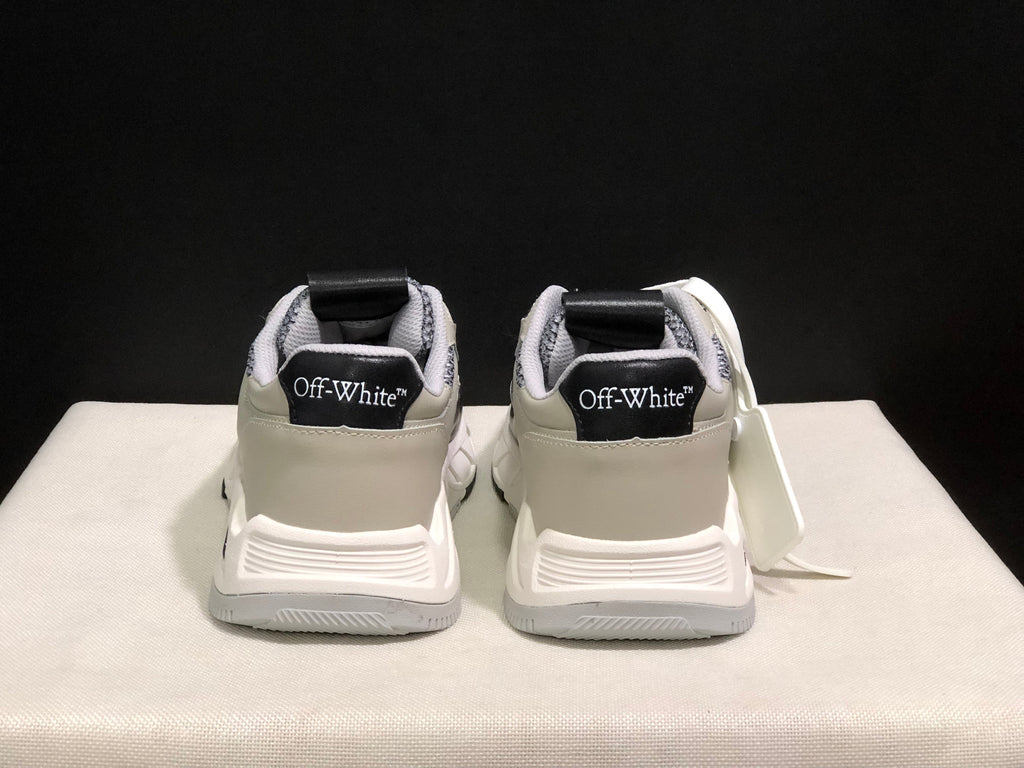 Off-White Low-Top Sneakers in Gray, Black and White