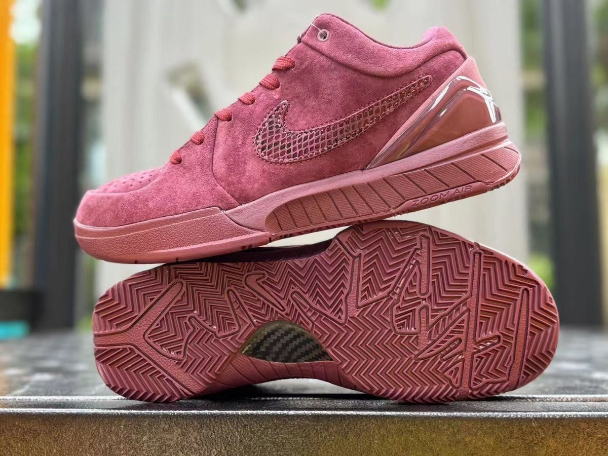 Nike Kobe 4 Low-Top Sneakers Burgundy Snake Print