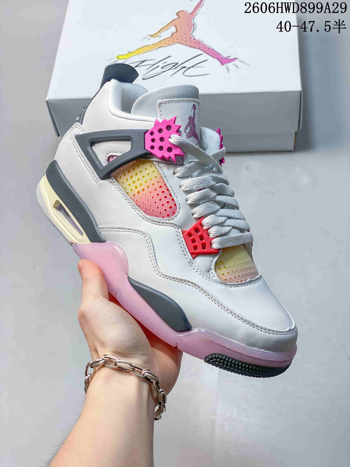 Jordan Air Jordan 4 Retro Comic White Pink Sneakers