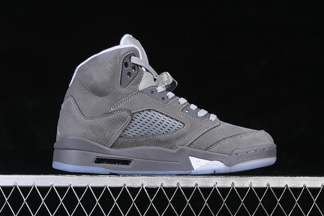 Air Jordan 5 High-Top Sneakers in Grey and White
