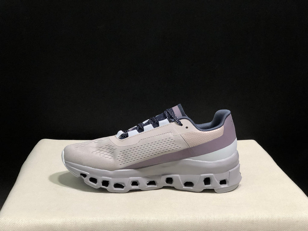 On Cloud X Sneakers in Silver Gray and Purple