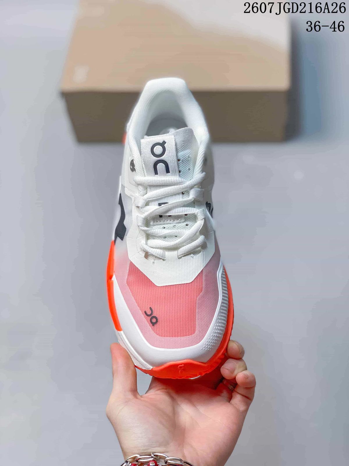 On THE ROGER Pro 2 Tennis Sneakers White Pink Orange