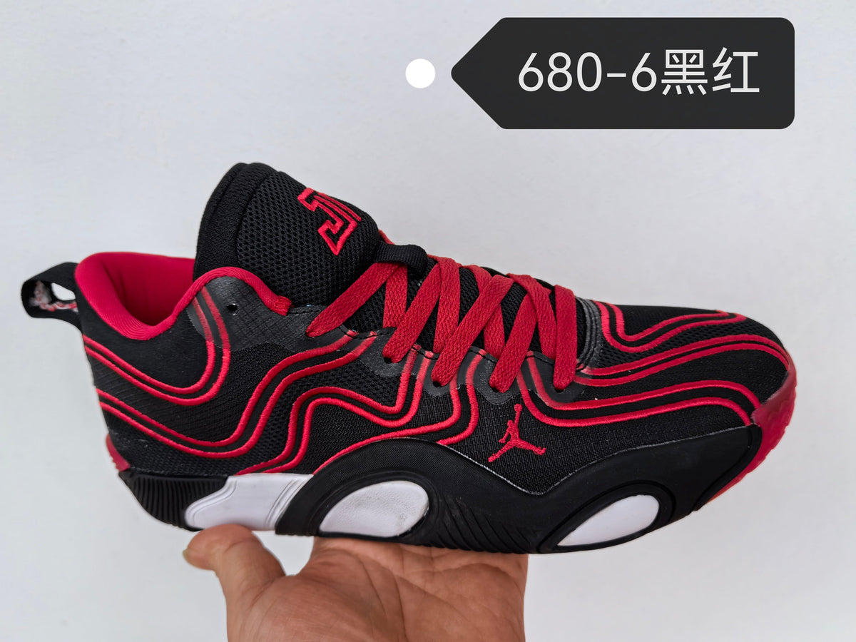 Jordan 680-6 Black and Red Sneakers