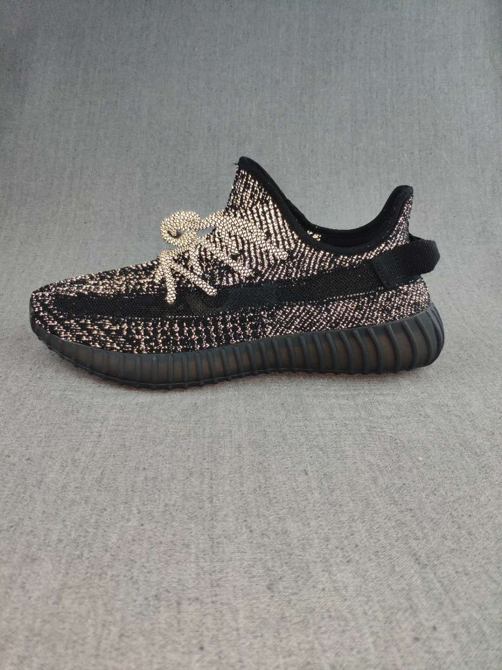 Yeezy 350 V2 Knit Sneakers in Black and Cream