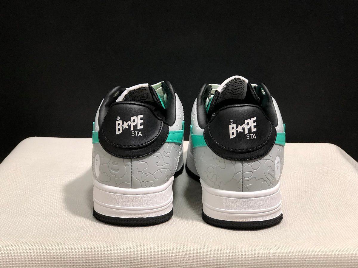 BAPE Bape Sta Low-Top Sneakers Black Grey Turquoise