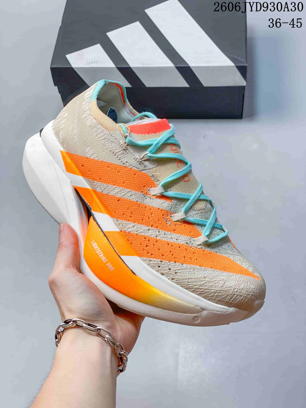 Adidas Adizero Prime X3 Running Shoes in Beige and Orange