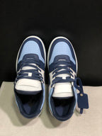OFF-WHITE Out Of Office Low-Top Sneakers Navy Blue and White