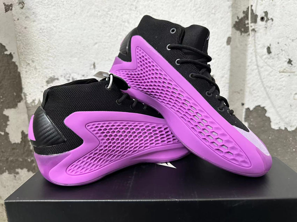 Purple and Black High-Top Sneakers