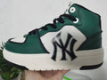 MLB Green and White High-Top Sneakers with NY Logo