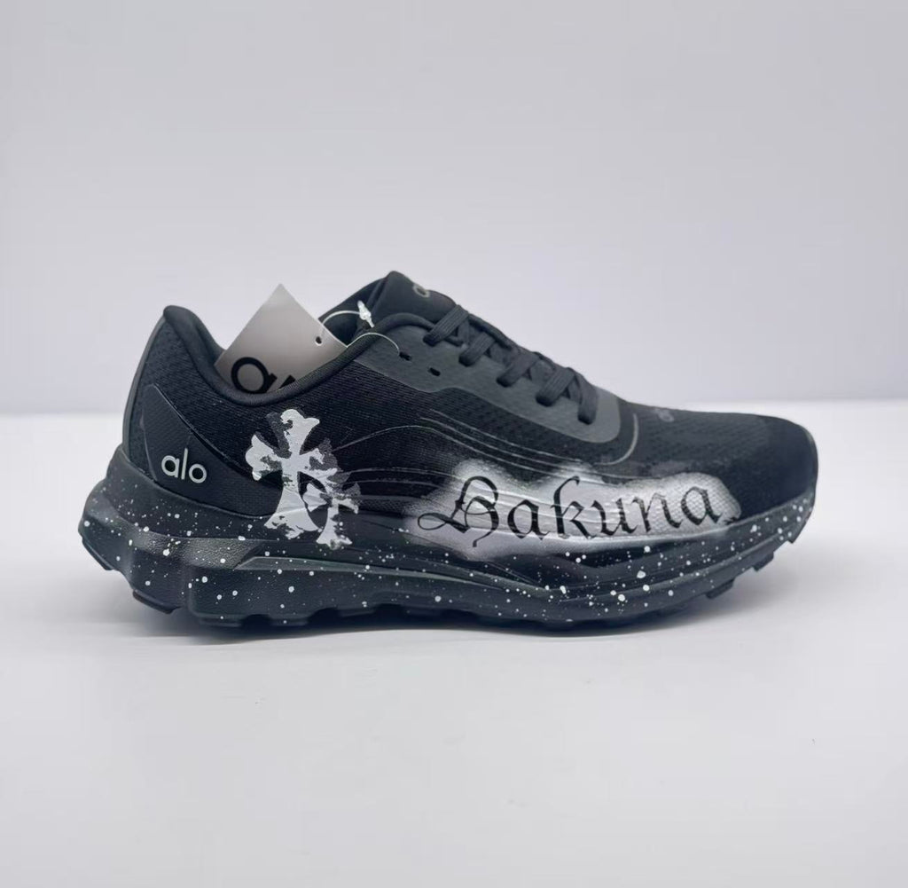 alo Black White Graffiti Sneakers