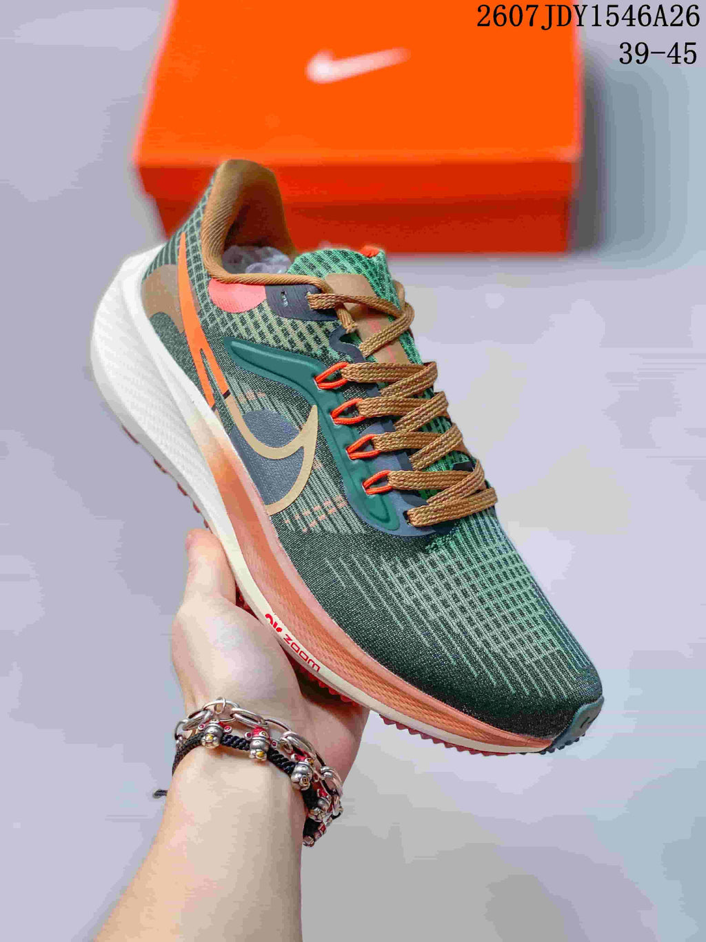 Nike Air Zoom Pegasus 39 Green Orange Running Shoes