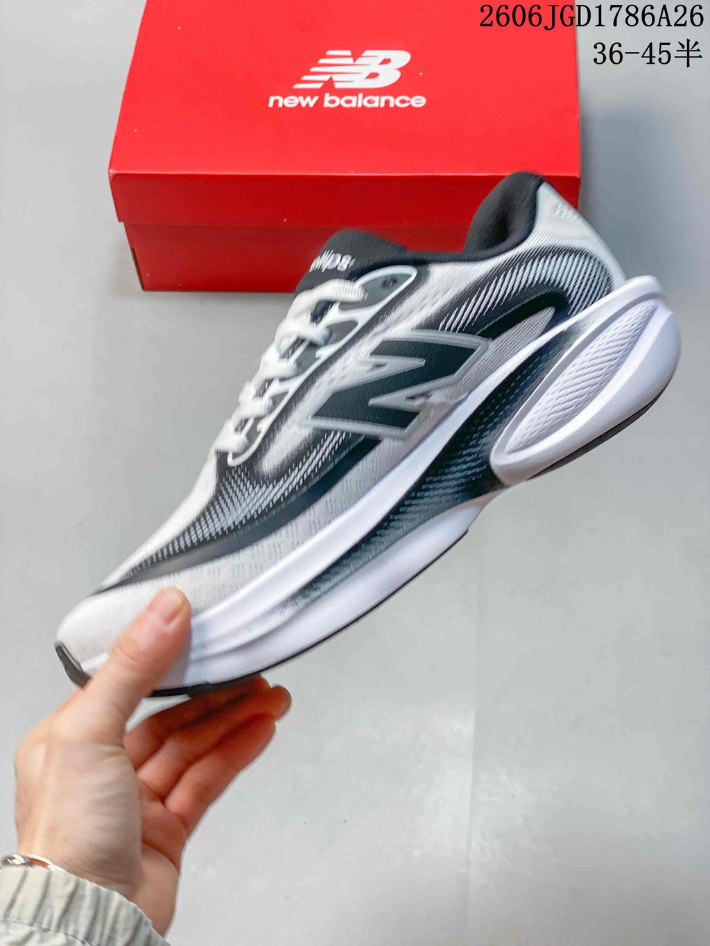 New Balance Ellipse V1 Running Shoes, White and Charcoal MELPS932