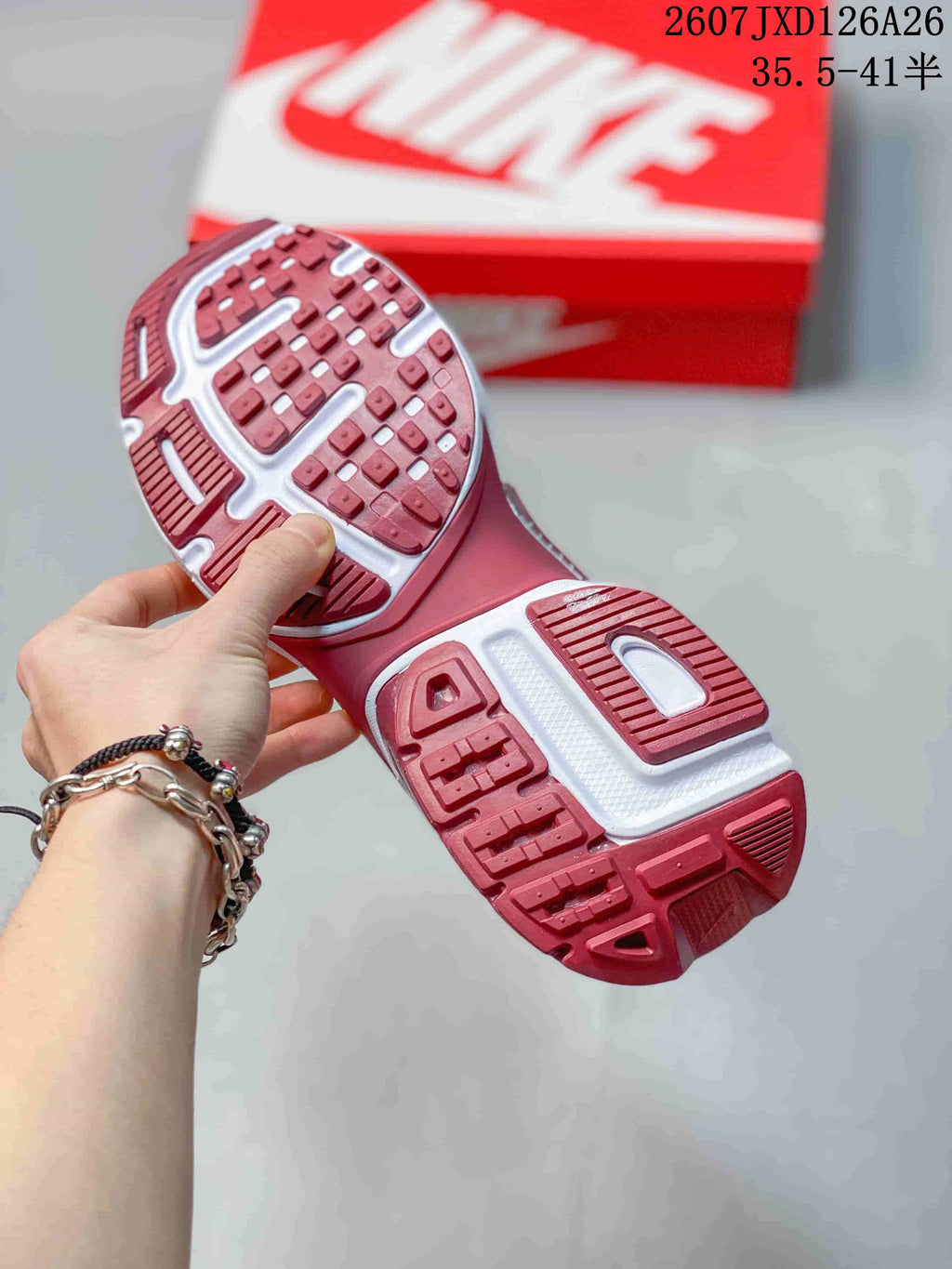 Nike V2K Run Sneakers White Silver Red