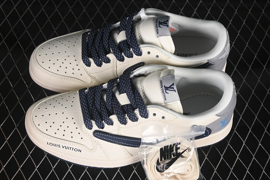 Travis Scott x Fragment Air Jordan 1 Low OG Cream Navy