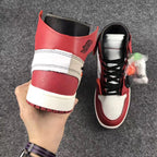 Off-White x Air Jordan 1 High Sneakers, Red and White